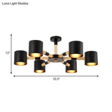 Nordic Metal Cylinder Pendant Light Fixture For Living Room
