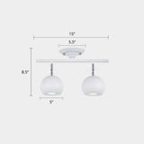 Nordic Metal Dome Restaurant Ceiling Light Fixture - Semi Flush Mount Track Lighting 2 / White