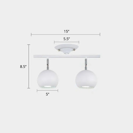 Nordic Metal Dome Restaurant Ceiling Light Fixture - Semi Flush Mount Track Lighting 2 / White
