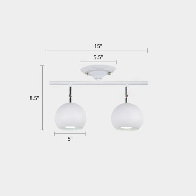 Nordic Metal Dome Restaurant Ceiling Light Fixture - Semi Flush Mount Track Lighting 2 / White