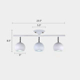 Nordic Metal Dome Restaurant Ceiling Light Fixture - Semi Flush Mount Track Lighting 3 / White