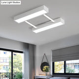 Nordic Metal Flush Mount Led Ceiling Fixture For Bedroom - White/Black Warm/White Light Multiple