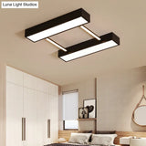 Nordic Metal Flush Mount Led Ceiling Fixture For Bedroom - White/Black Warm/White Light Multiple