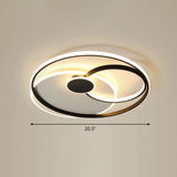 Nordic Metal Led Ceiling Flush Light - Circle Design In Black & White / 20.5’