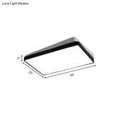Nordic Metal Led Ceiling Light For Bedroom - Flush Mount Warm/White Square/Rectangular Shape
