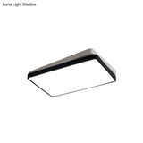 Nordic Metal Led Ceiling Light For Bedroom - Flush Mount Warm/White Square/Rectangular Shape