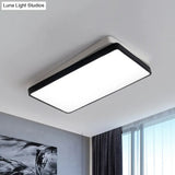 Nordic Metal Led Ceiling Light For Bedroom - Flush Mount Warm/White Square/Rectangular Shape