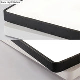 Nordic Metal Led Ceiling Light For Bedroom - Flush Mount Warm/White Square/Rectangular Shape