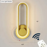Nordic Metal Led Rotatable Oblong Wall Mount Lamp For Bedroom Lighting