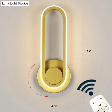 Nordic Metal Led Rotatable Oblong Wall Mount Lamp For Bedroom Lighting