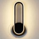 Nordic Metal Led Rotatable Oblong Wall Mount Lamp For Bedroom Lighting Black / Warm