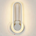Nordic Metal Led Rotatable Oblong Wall Mount Lamp For Bedroom Lighting White / Warm