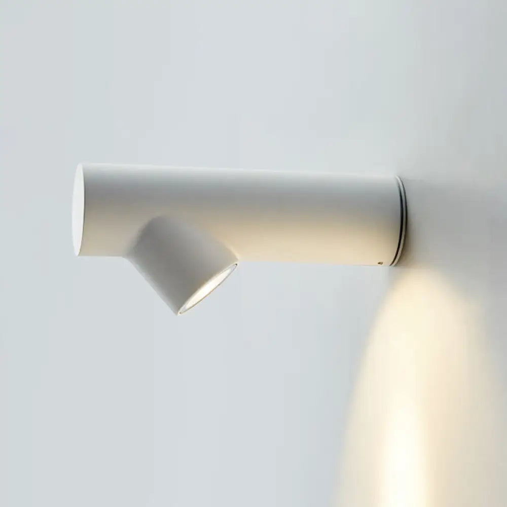 Nordic Metal Led Wall Sconce In Black/Grey/White - Bedside Lighting Solutions White