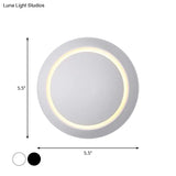 Nordic Metal Moon Wall Light - Moveable Flush Mount Sconce In Black/White/Pink With Led White/Yellow