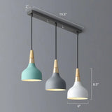 Nordic Metal Multi Pendant Light Fixture Drop-Like Design 3 Bulb Suspension For Dining Room Black /