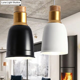 Nordic Metal Pendant Ceiling Light - Black/Grey/White With 1