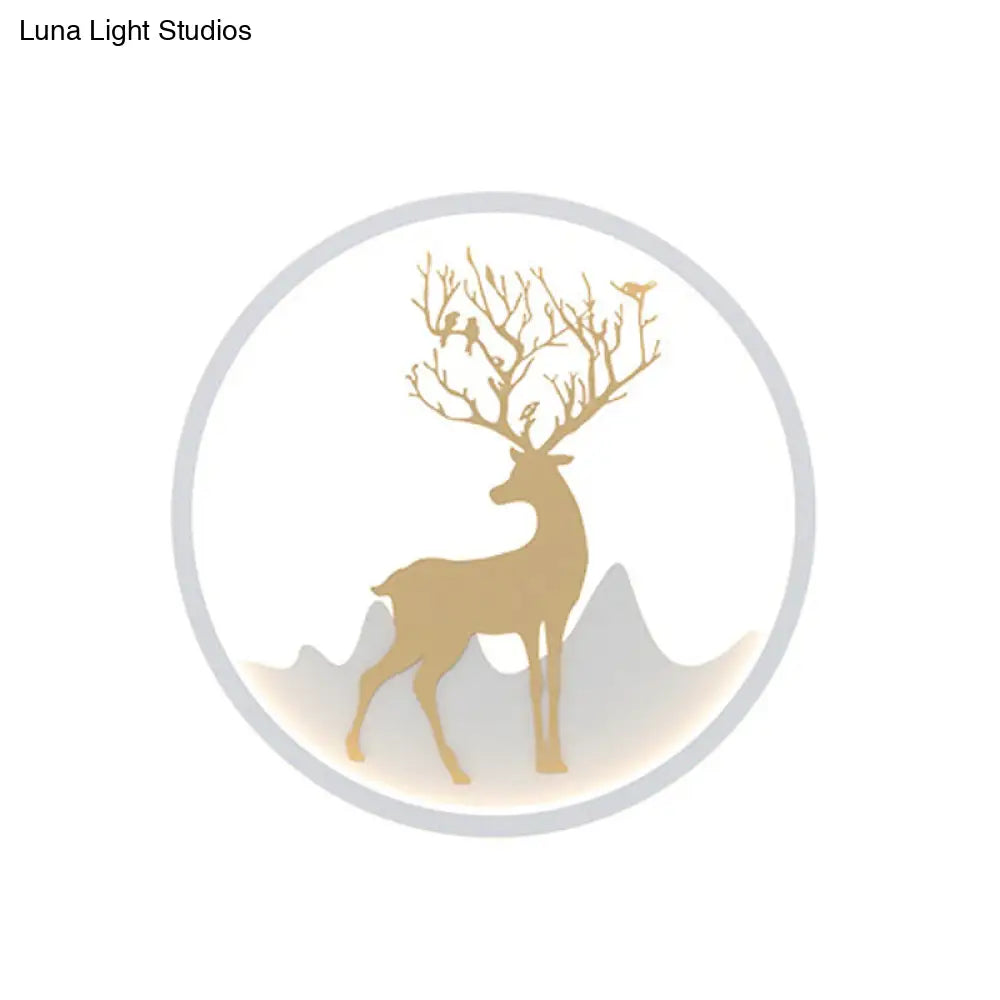Nordic Metallic Black/White-Gold Led Circle Wall Sconce Light: Warm/White Glow For Bedroom
