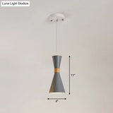 Nordic Metallic Hourglass Pendant Light - Stylish 1-Light Bedside Hanging Ceiling Fixture