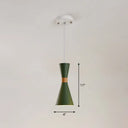 Nordic Metallic Hourglass Pendant Light - Stylish 1-Light Bedside Hanging Ceiling Fixture Green