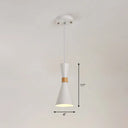 Nordic Metallic Hourglass Pendant Light - Stylish 1-Light Bedside Hanging Ceiling Fixture White