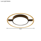 Nordic Metallic Led Ceiling Lamp - Ring And Drum Flush Mount In Warm/White Light Options Black