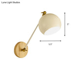 Nordic Metallic Wall Lamp With Adjustable Spherical Shade For Boutique - 1-Bulb Light
