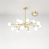 Nordic Milky Glass Chandelier Gold Suspension Light For Living Room 18 /