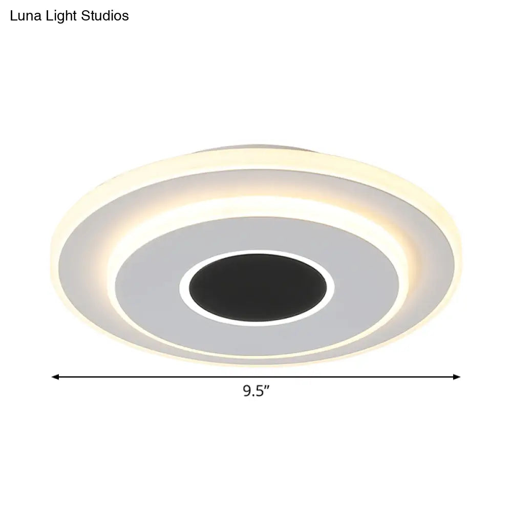 Nordic Mini Thin Flushmount Acrylic Led Ceiling Light - Warm/White Black-White
