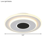 Nordic Mini Thin Flushmount Acrylic Led Ceiling Light - Warm/White Black-White