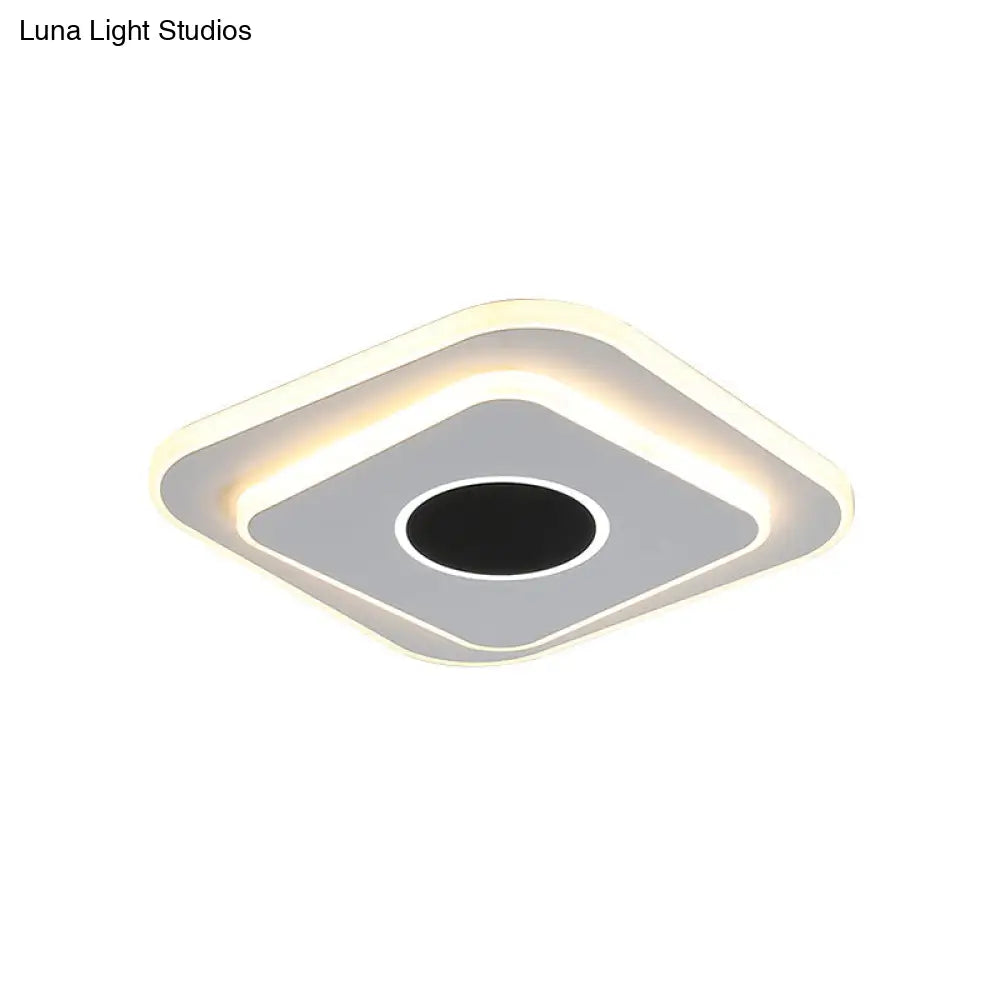 Nordic Mini Thin Flushmount Acrylic Led Ceiling Light - Warm/White Black-White