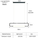 Nordic Minimalist Bar Hanging Rectangular Frame Pendant Light Pendant
