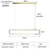 Nordic Minimalist Bar Hanging Rectangular Frame Pendant Light Pendant