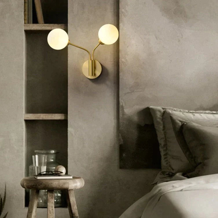 Nordic Minimalist Bedroom Bedside Light Corridor Aisle Full Copper Wall Lamp Lamps