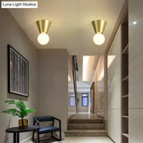 Nordic Minimalist Hall Brass Ceiling Lamp