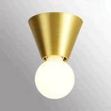 Nordic Minimalist Hall Brass Ceiling Lamp Without Light Source