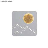 Nordic Minimalist Led Flush Mount Wall Light Sconce - Mini Round/Square Design In Black/White/Grey