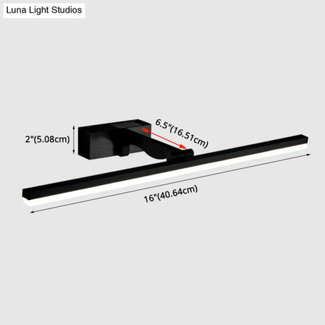 Nordic Minimalist Rectangular Metal Single Vanity Wall Light Fixture