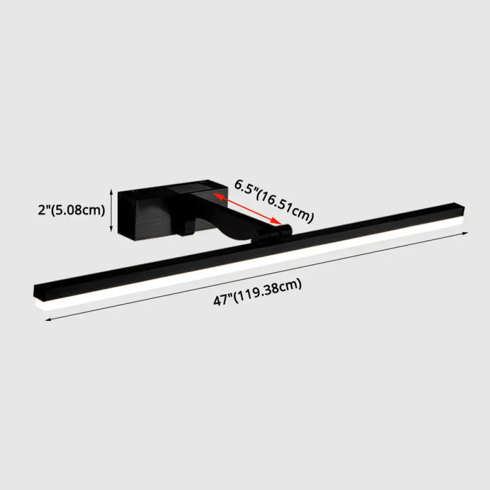 Nordic Minimalist Rectangular Metal Single Vanity Wall Light Fixture