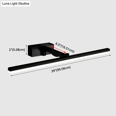 Nordic Minimalist Rectangular Metal Single Vanity Wall Light Fixture