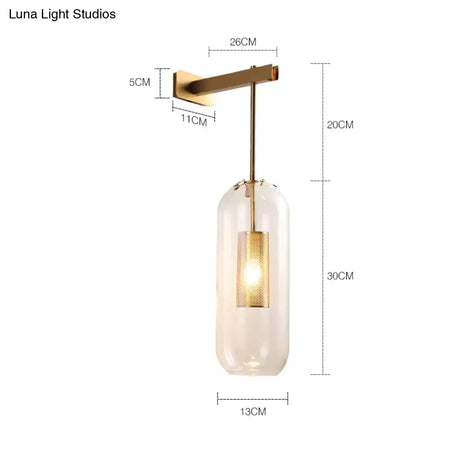Nordic Modern Decor Glass Lampshade for Bedroom Study Room Stairs Art Wall Lamp Wall Lamp