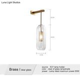 Nordic Modern Decor Glass Lampshade For Bedroom Study Room Stairs Art Wall Lamp Brass Clear Glass /