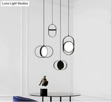 Nordic Modern Geometry Simple Rotary Pendant Lights Designer Luminarias Circular Hanging Lamp Bar