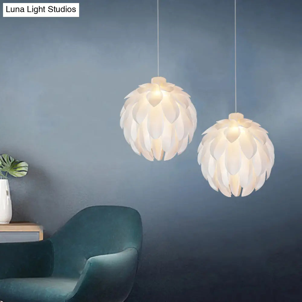Nordic Modern White Pinecone Pendant Light - Pvc Living Room Lamp
