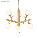 Nordic Modern Wooden White Hanging Chandelier - Ceiling Pendant Light For Dining Room