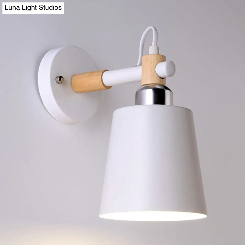Nordic Monochrome Rotatable Wall Lamp With Empire Shade Ideal For Stairs