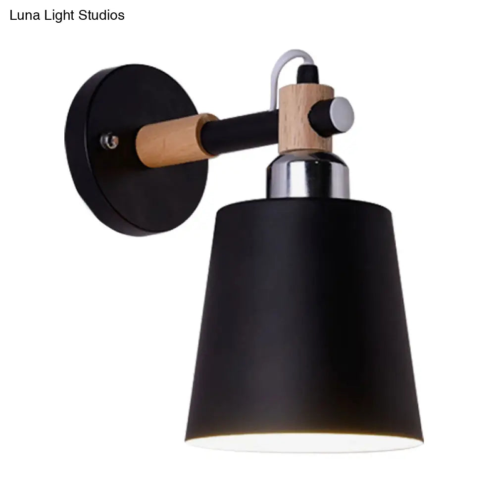 Nordic Monochrome Rotatable Wall Lamp With Empire Shade Ideal For Stairs