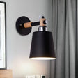 Nordic Monochrome Rotatable Wall Lamp With Empire Shade Ideal For Stairs Black
