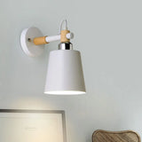 Nordic Monochrome Rotatable Wall Lamp With Empire Shade Ideal For Stairs White