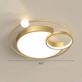Nordic Moon Led Metal Ceiling Light For Bedroom Gold / 20.5’ White