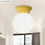 Nordic Orb Ceiling Mount Light - 1 Head Acrylic Lamp For Hallway